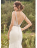 Sexy Ivory Lace V Back Bohemian Wedding Dress